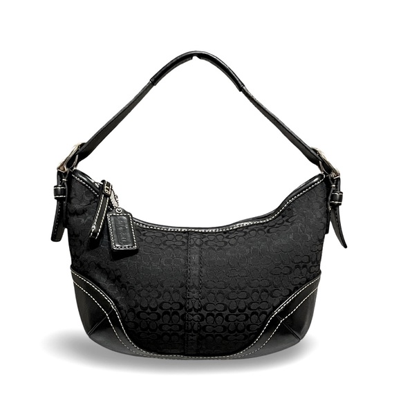 Coach Vintage Soho Leather & Signature Jacquard Mini Hobo Shoulder Bag - Picture 11 of 11